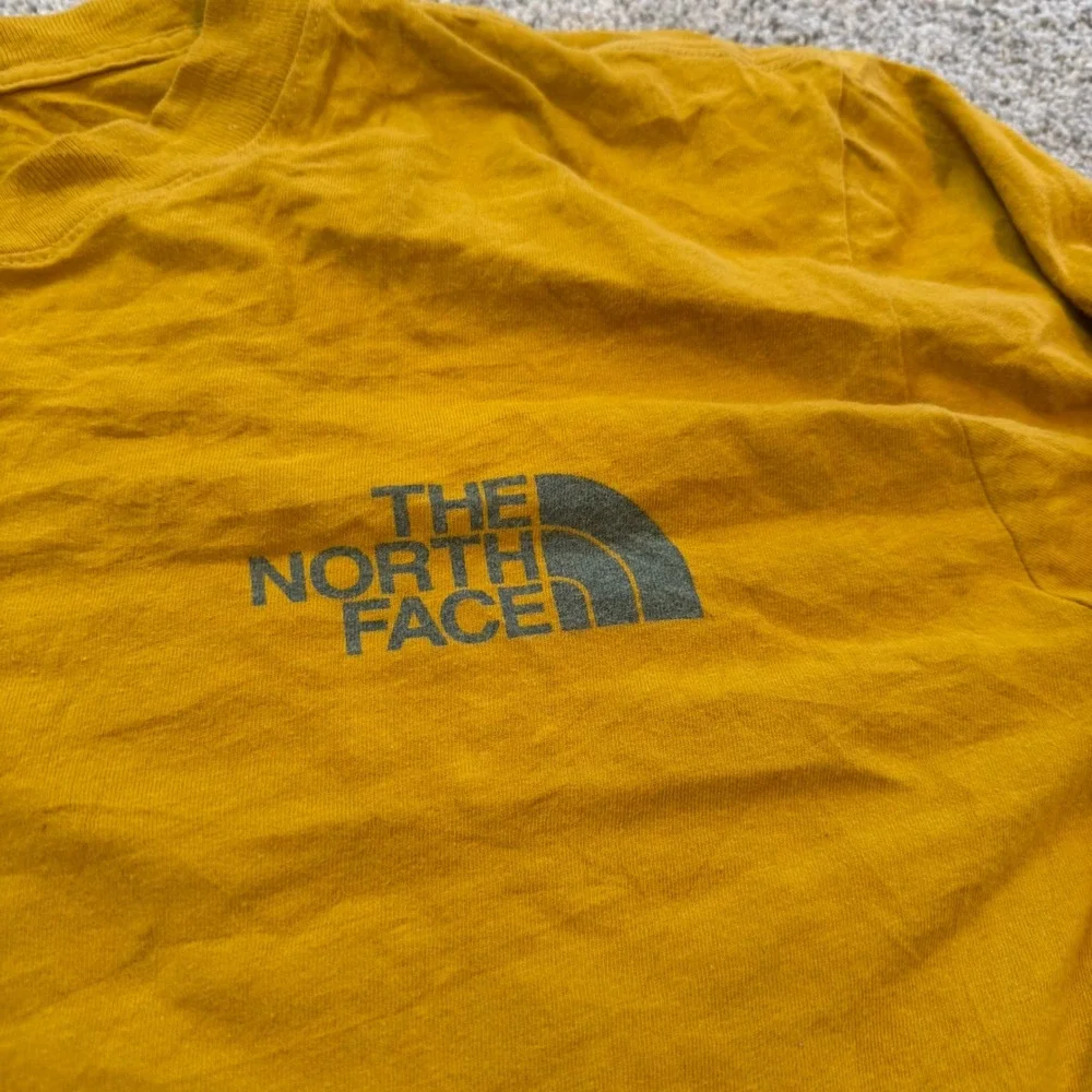 The North Face Mens Mustard Yellow Long Sleeve Graphic Logo T-Shirt Size Large